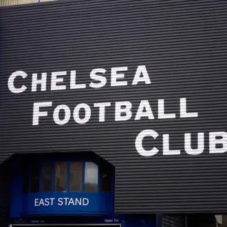 Outside Stamford Bridge Stadium, home of Chelsea FC.