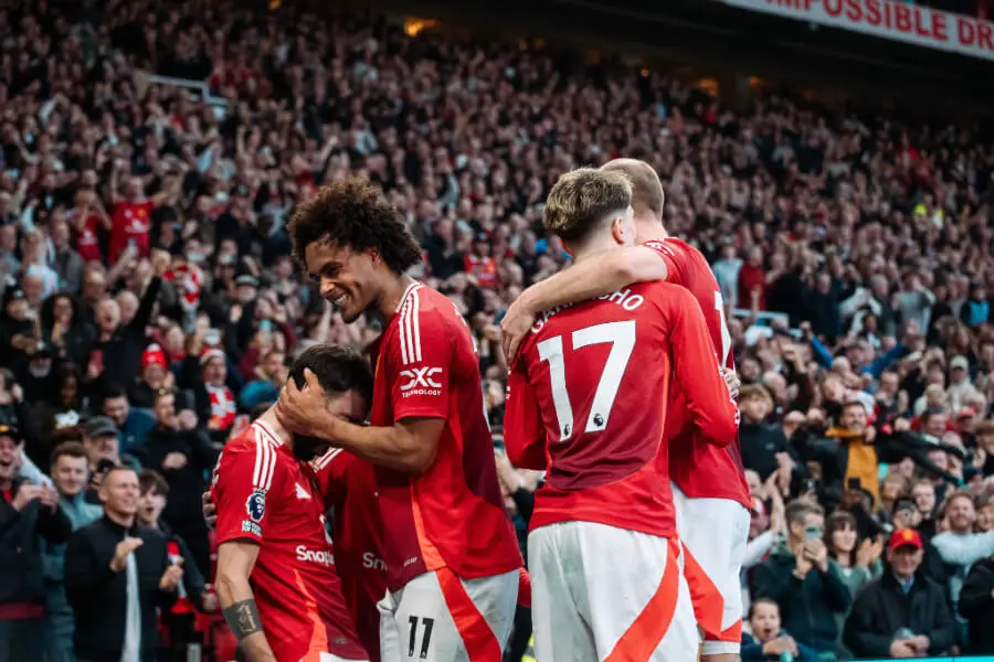 United players celebrating