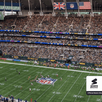 Pitch at the Tottenham Hotspur Stadium for NFL London in October 2024.