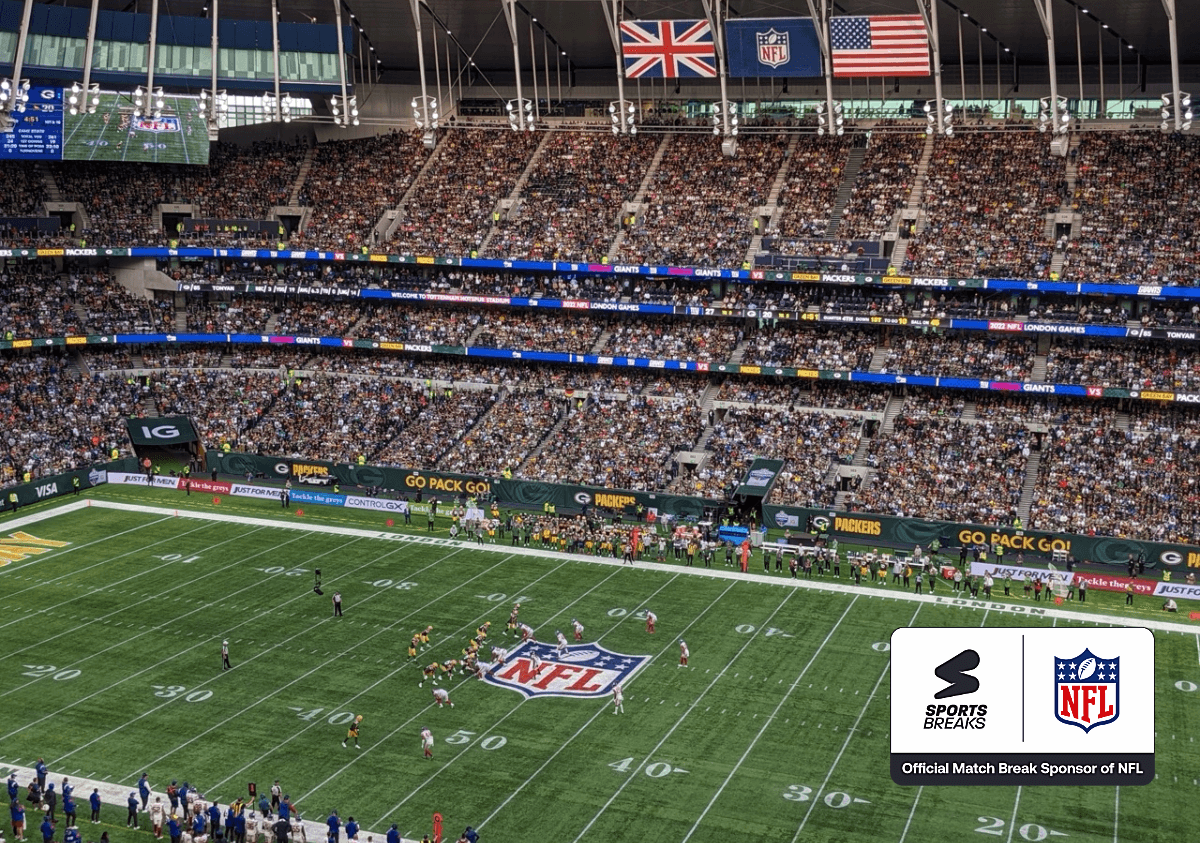 Pitch at the Tottenham Hotspur Stadium for NFL London in October 2024.