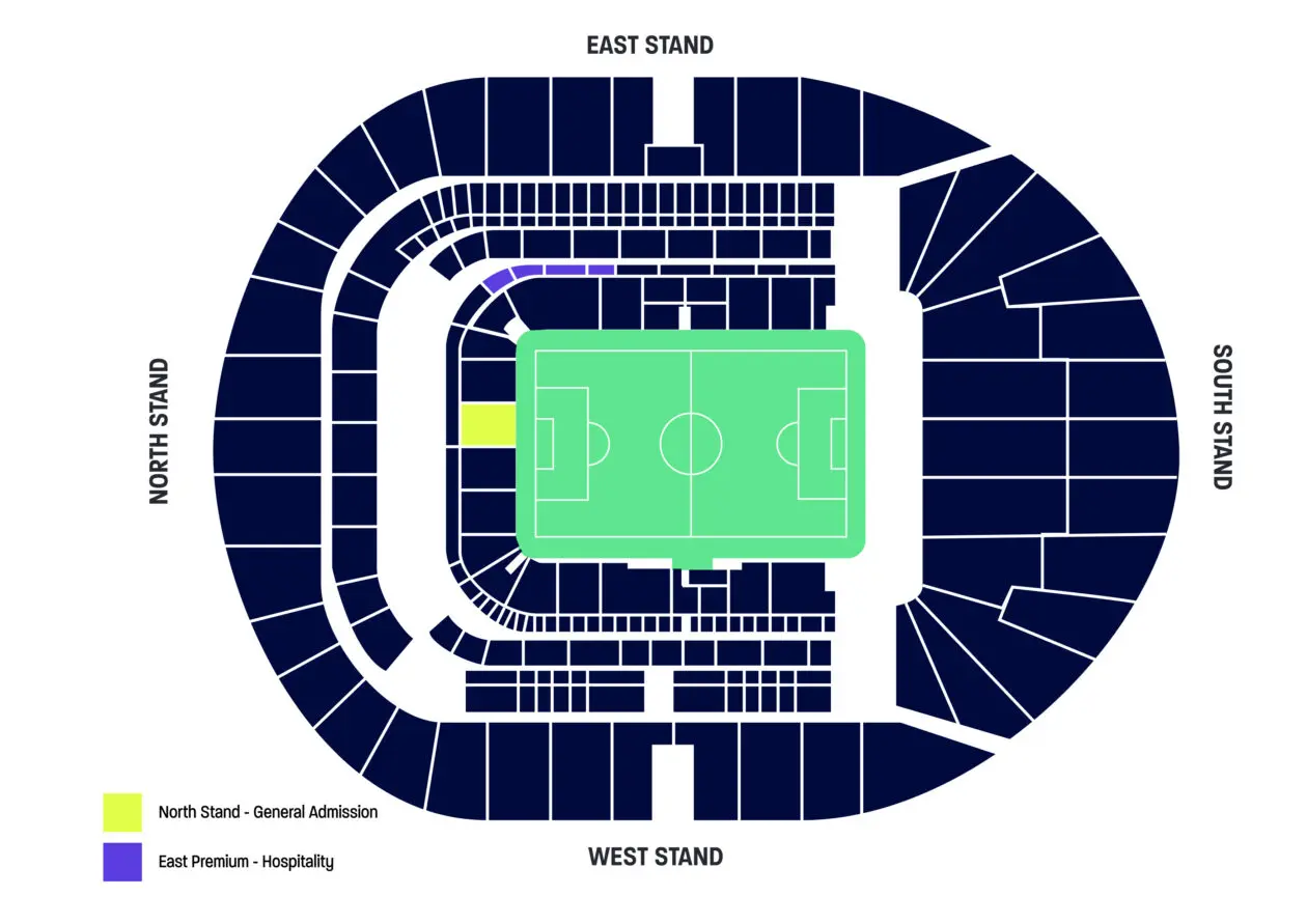 Tottenham Hotspur Stadium Map with SportsBreaks seats.