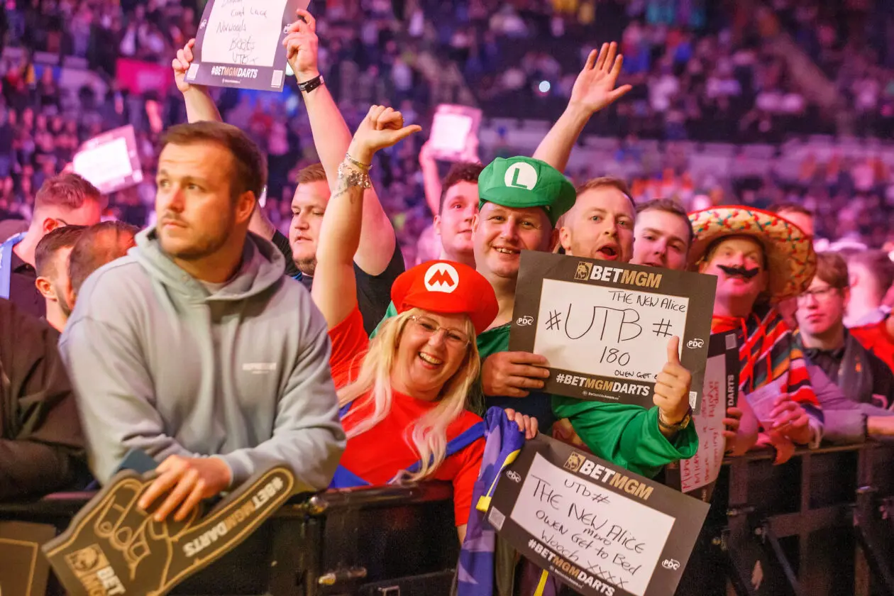 BetMGM Premier League darts fans in the crowd