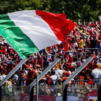 Italian fans supporting their team at the Italian Grand Prix.