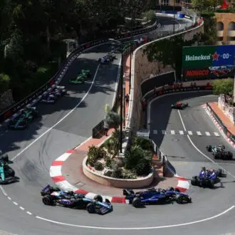 Monaco Grand Prix hairpin corner at the Casino de Monaco.