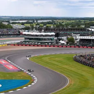 Silverstone shot from above of the circuit.