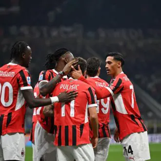 AC Milan Players celebrate.