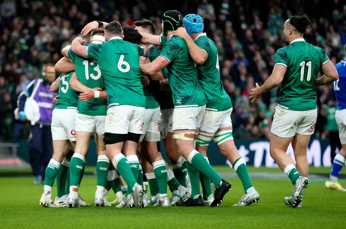 Action shot from Ireland v Italy in the 2022 Six Nations.
