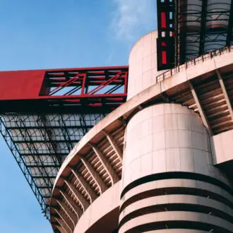 Outside the San Siro in Milan