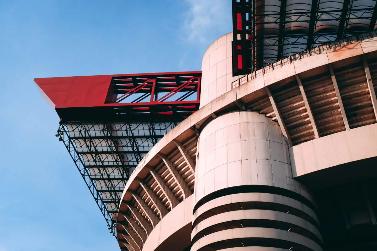 Outside the San Siro in Milan