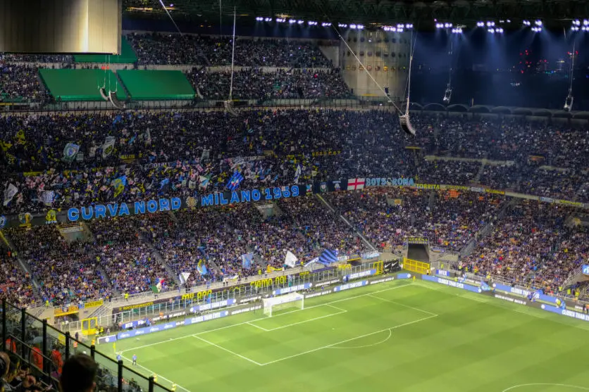 Inter Milan fans inside the stadium