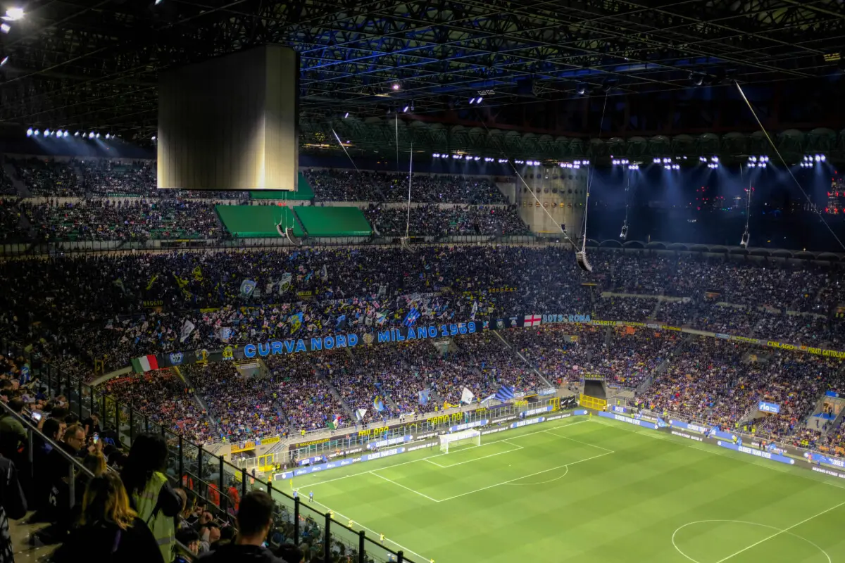Inter Milan fans inside the stadium