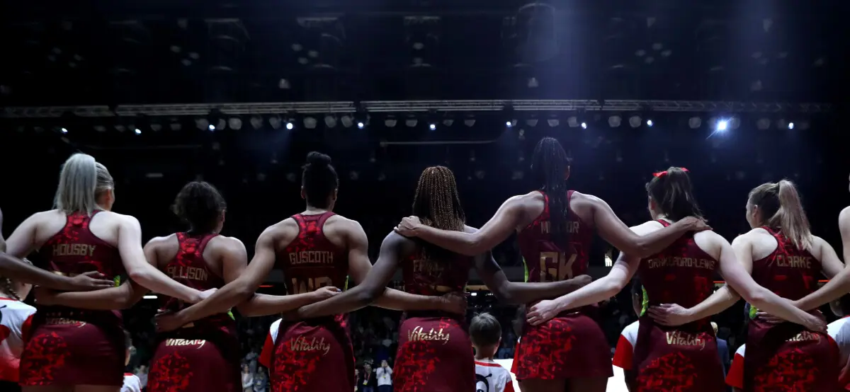 Vitality Roses line up for the national anthem