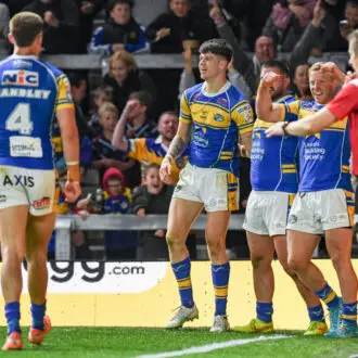 Leeds Rhinos celebrating