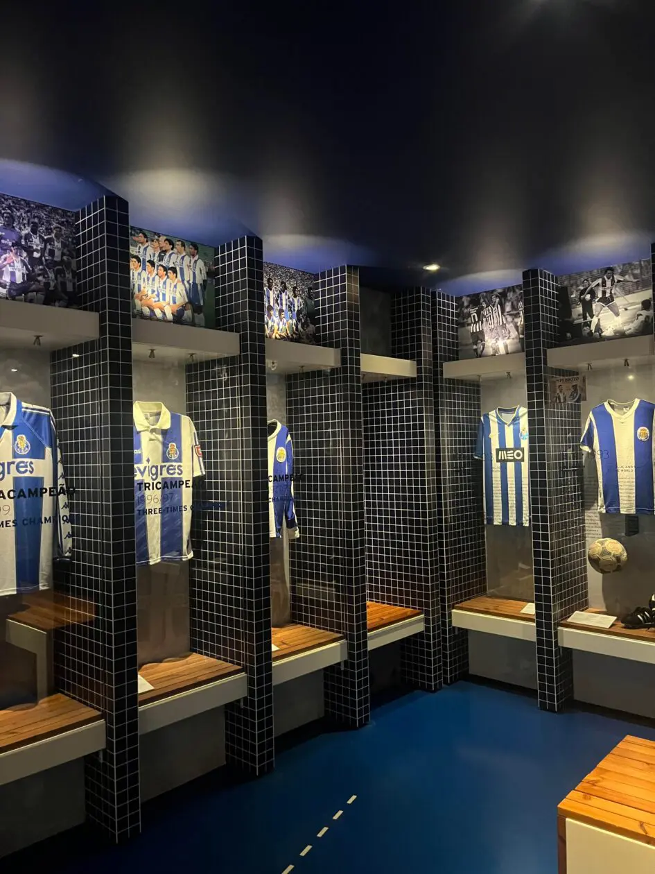 Porto dressing room mock up from the FC Porto Museum.