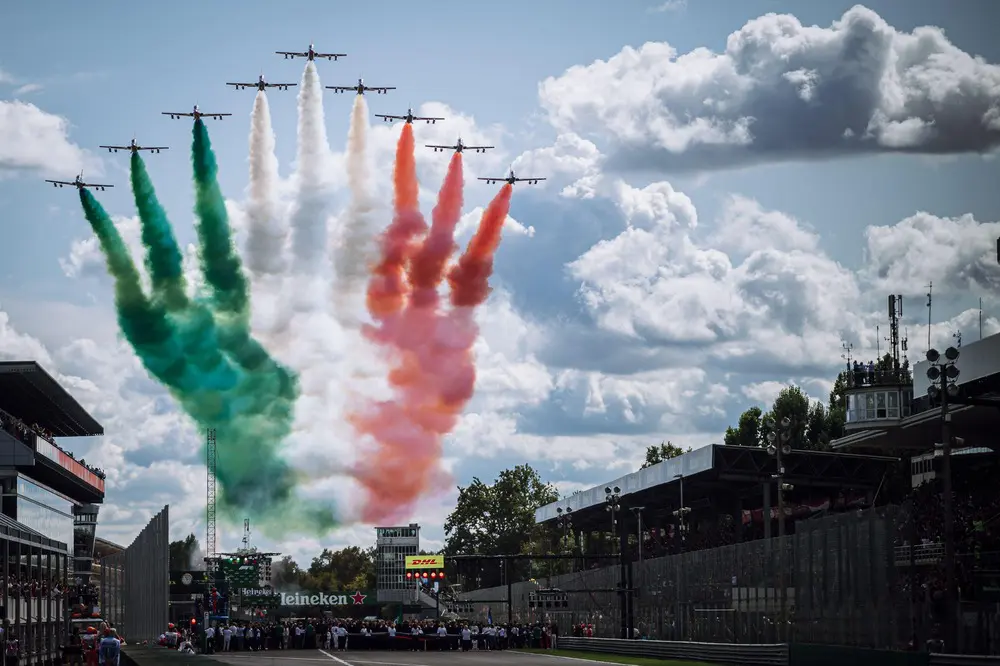 Italian red arrows at the Italian Grand Prix 2024