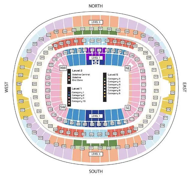 Wembley Stadium Map for the 2025 NFL London Game