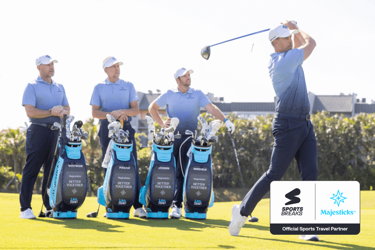 Majesticks 2025 team, with SportsBreaks official partner lockup.