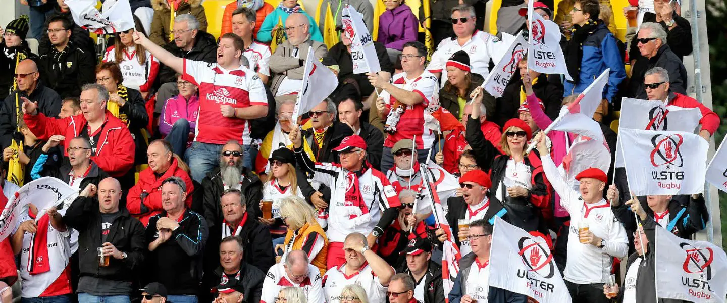 Ulster Rugby fans in the stadium.