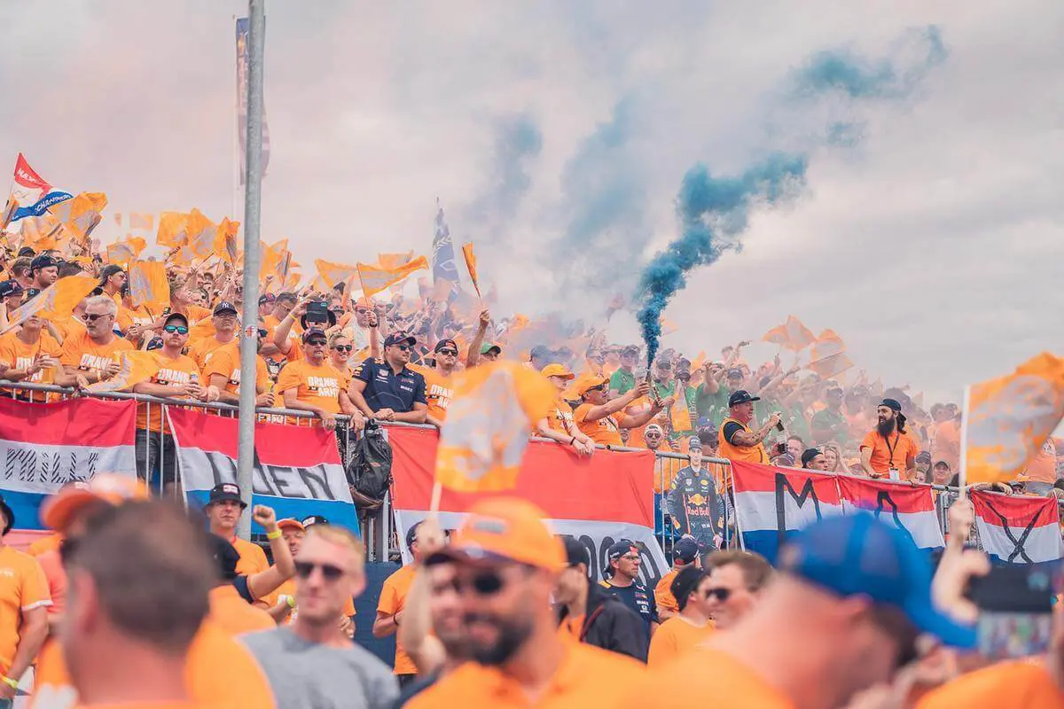 Dutch fans at Zandvoort Circuit for the Dutch Grand Prix.