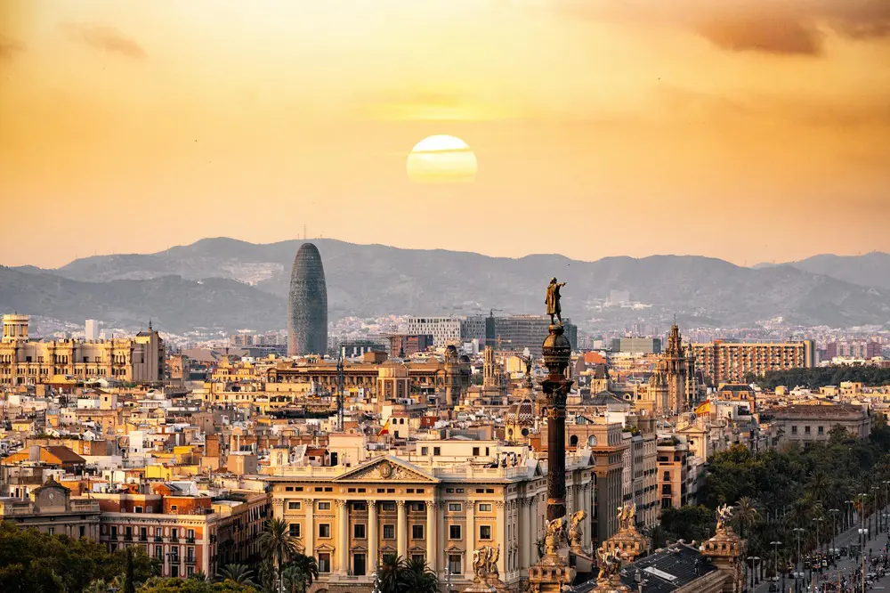 Panoramic shot of Barcelona city centre.