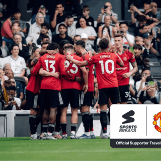 Man United players celebrate v Fulham, SportsBreaks lockup