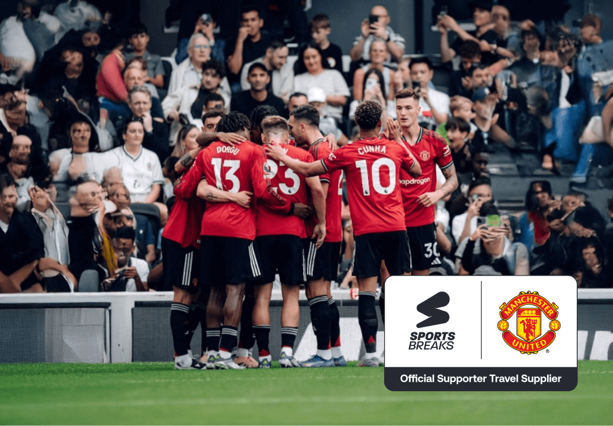 Man United players celebrate v Fulham, SportsBreaks lockup