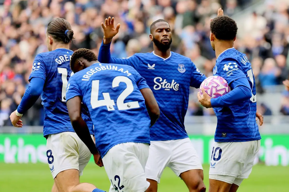 Beto and Ndiaye celebrate at Hill Dickinson Stadium