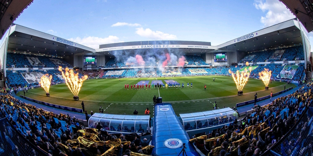 Rangers background of the Ibrox.
