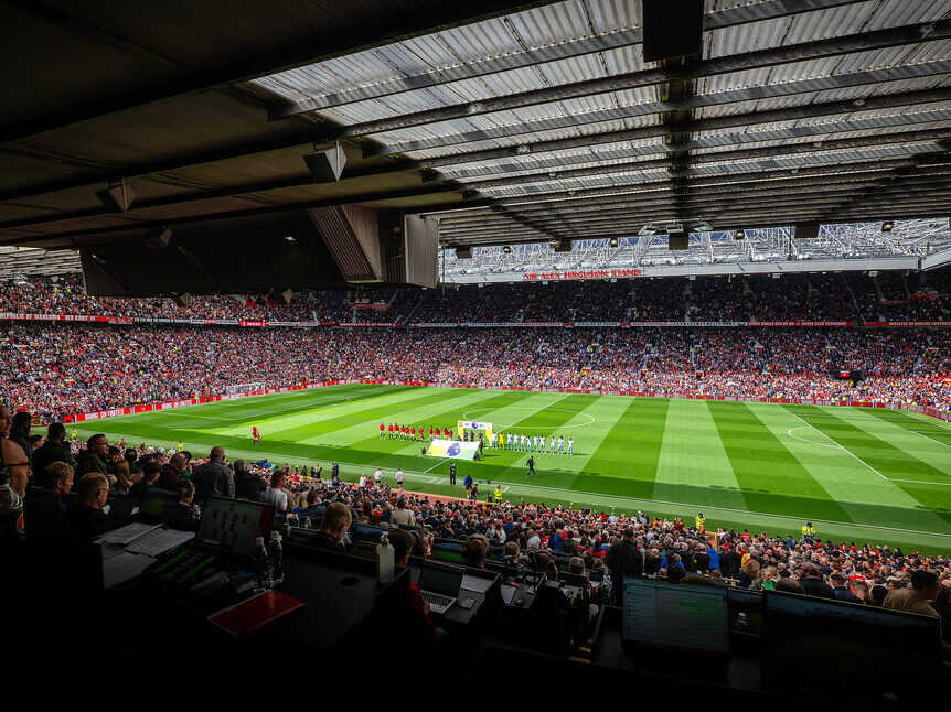 View from the stands at Old Trafford.