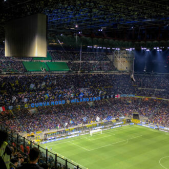 Inter Milan fans inside the stadium