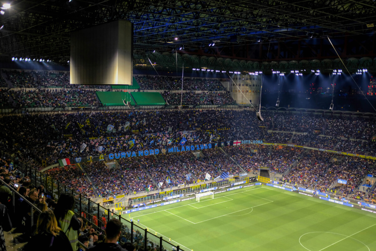 Inter Milan fans inside the stadium