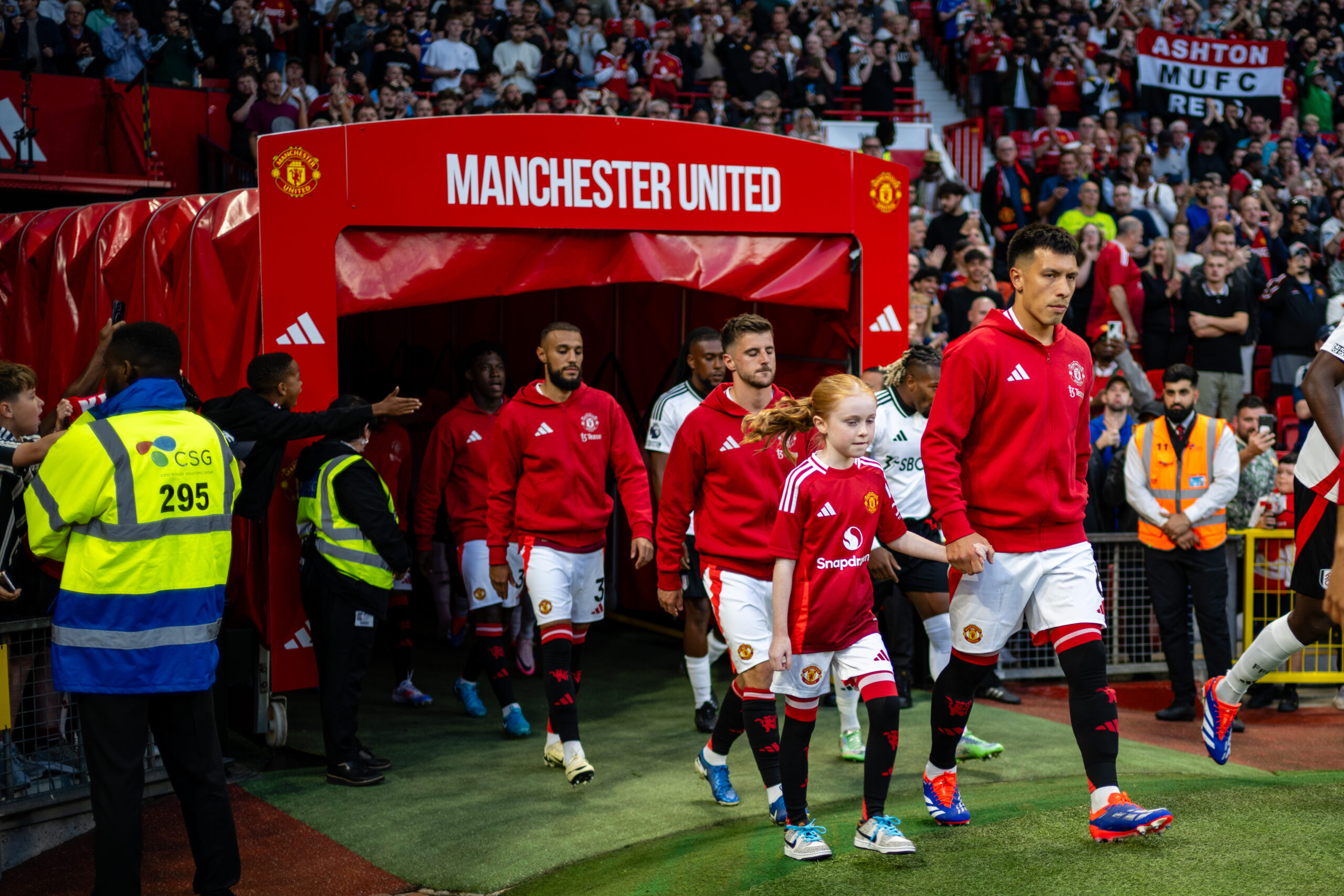 Man Utd team walk out at Old Trafford