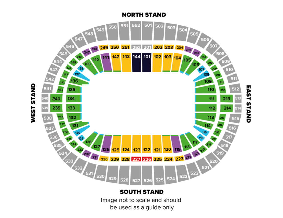 RFL The Ashes at Wembley Stadium Map