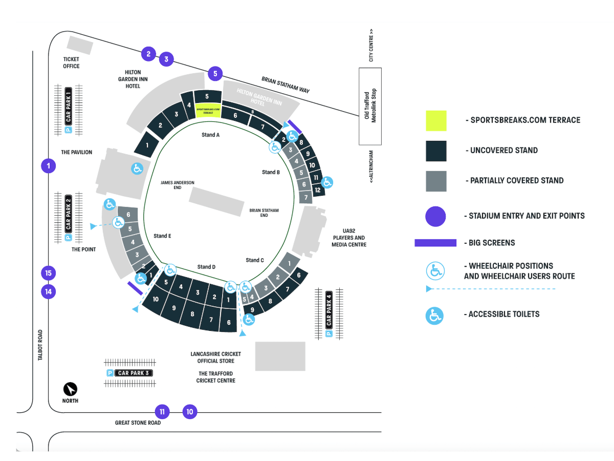 Emirates Old Trafford Stadium Map.