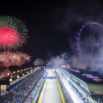 End of race fireworks at the Singapore Grand Prix.