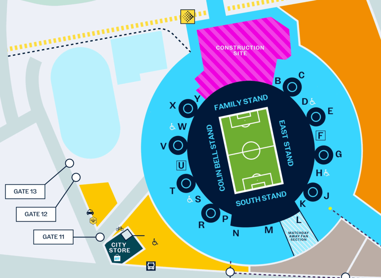 Man City stadium map 2526