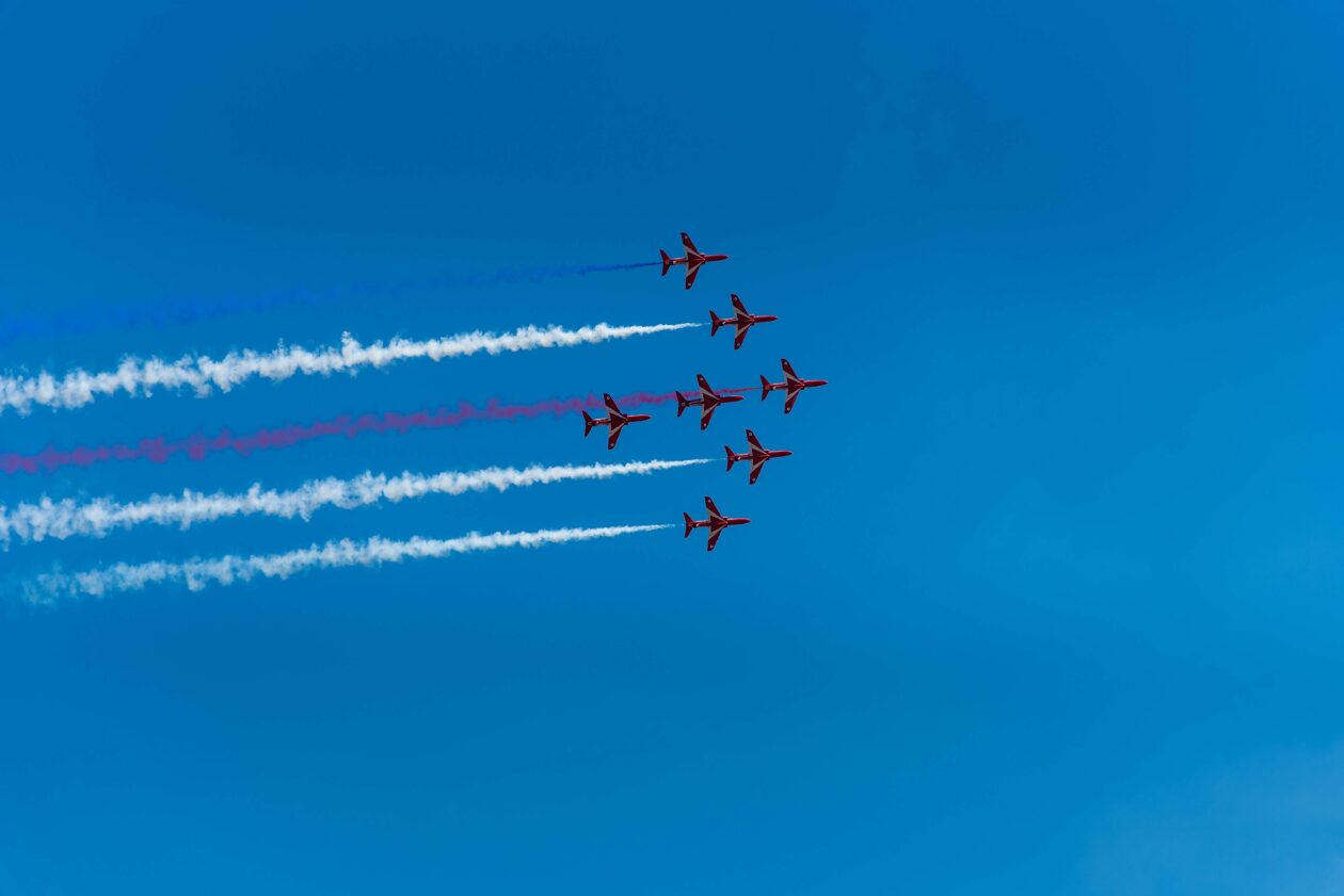 Red Arrows at Silverstone in 2018.