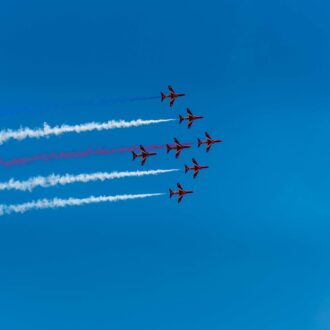 Red Arrows at Silverstone in 2018.