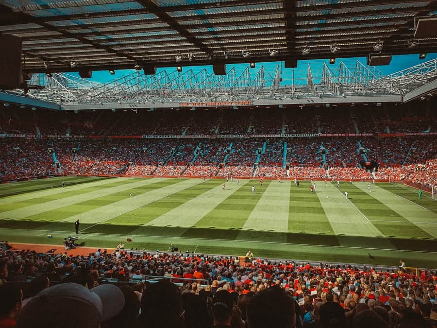 Manchester United view from the seats at Old Trafford.