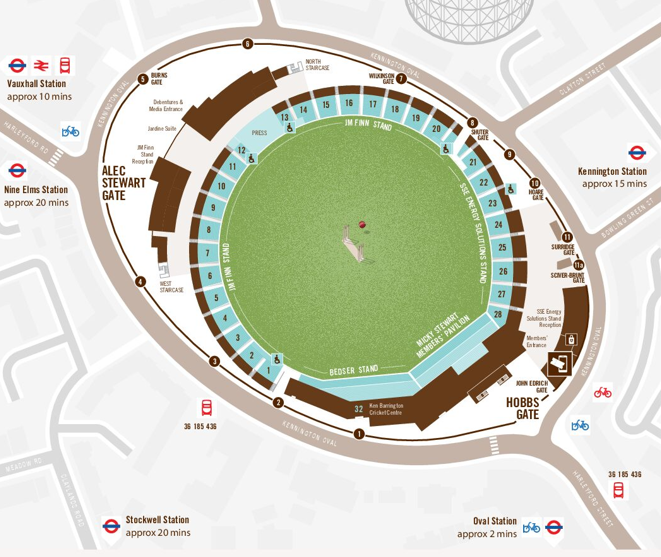 Kia Oval Stadium Map